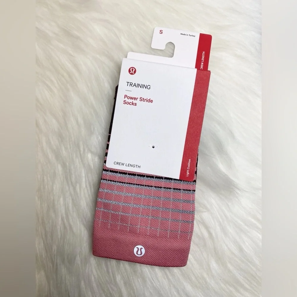 Lululemon Power Stride Crew Socks Reflective Women Size S SAKP STMI GARN New